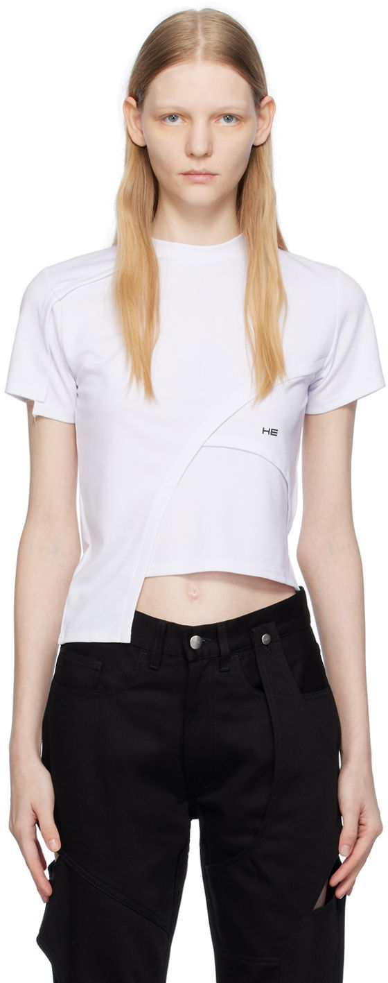 Футболка HELIOT EMIL Deconstructed Crop T-Shirt білий | HE_W_09_024_C01_WHT02