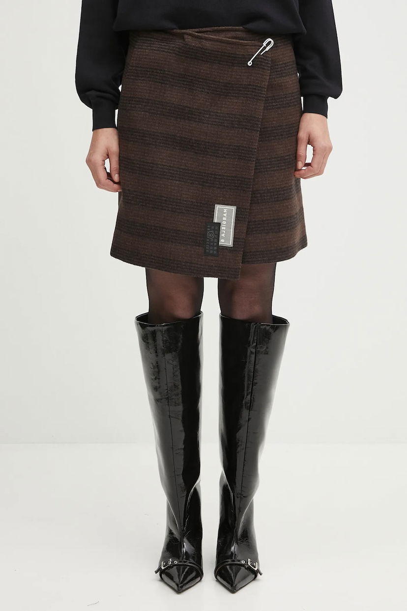 Спідниця Maison Margiela MM6 Maison Margiela Midi A-Line Wrap Skirt Коричневий | S52MC0013.M35472.001F