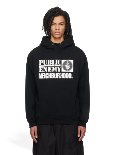 Світшоти Neighborhood PUBLIC ENEMY x Hoodie чорний | 232UWNH-CSM01