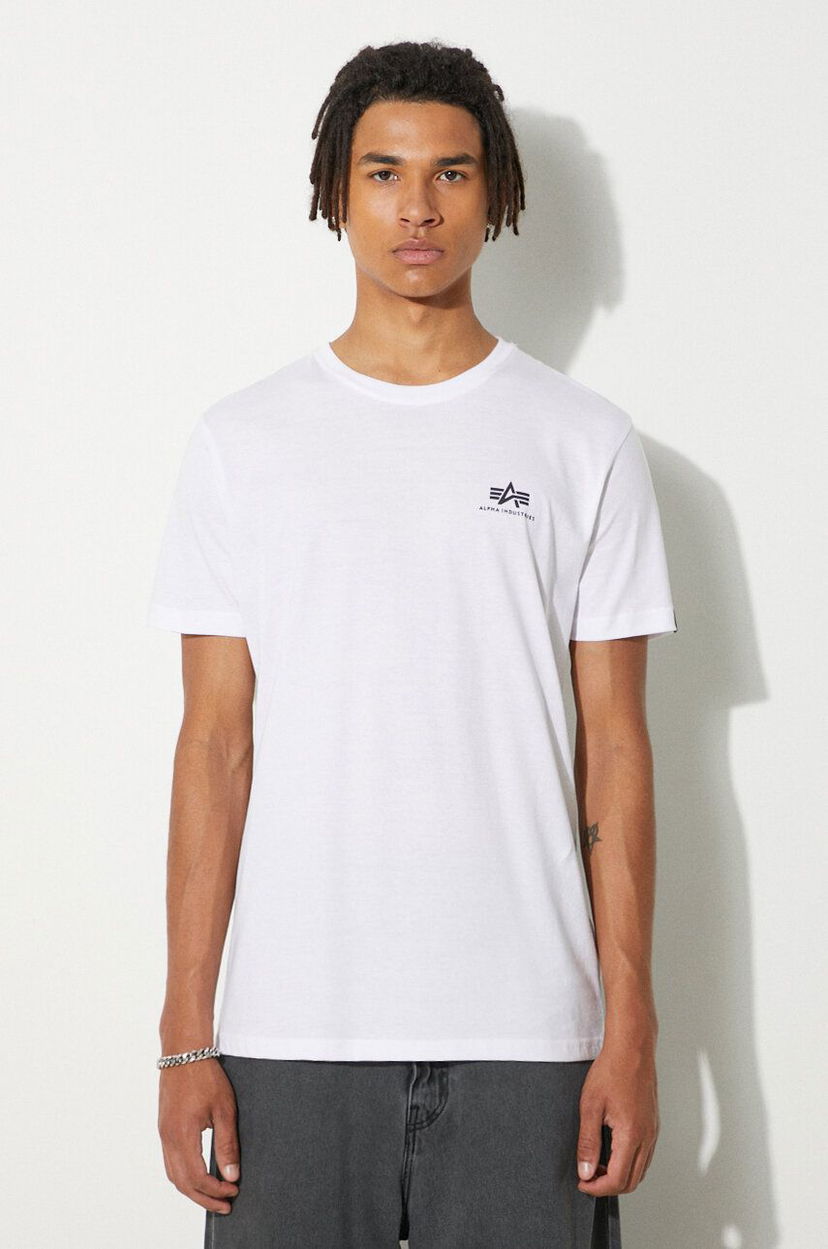 Футболка Alpha Industries Backprint T-Shirt With Print білий | 128507.09