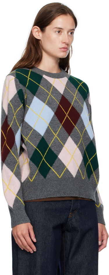 Cветр &Daughter &Daughter Ava Argyle Crewneck Sweater Сірий | WL24205, 1