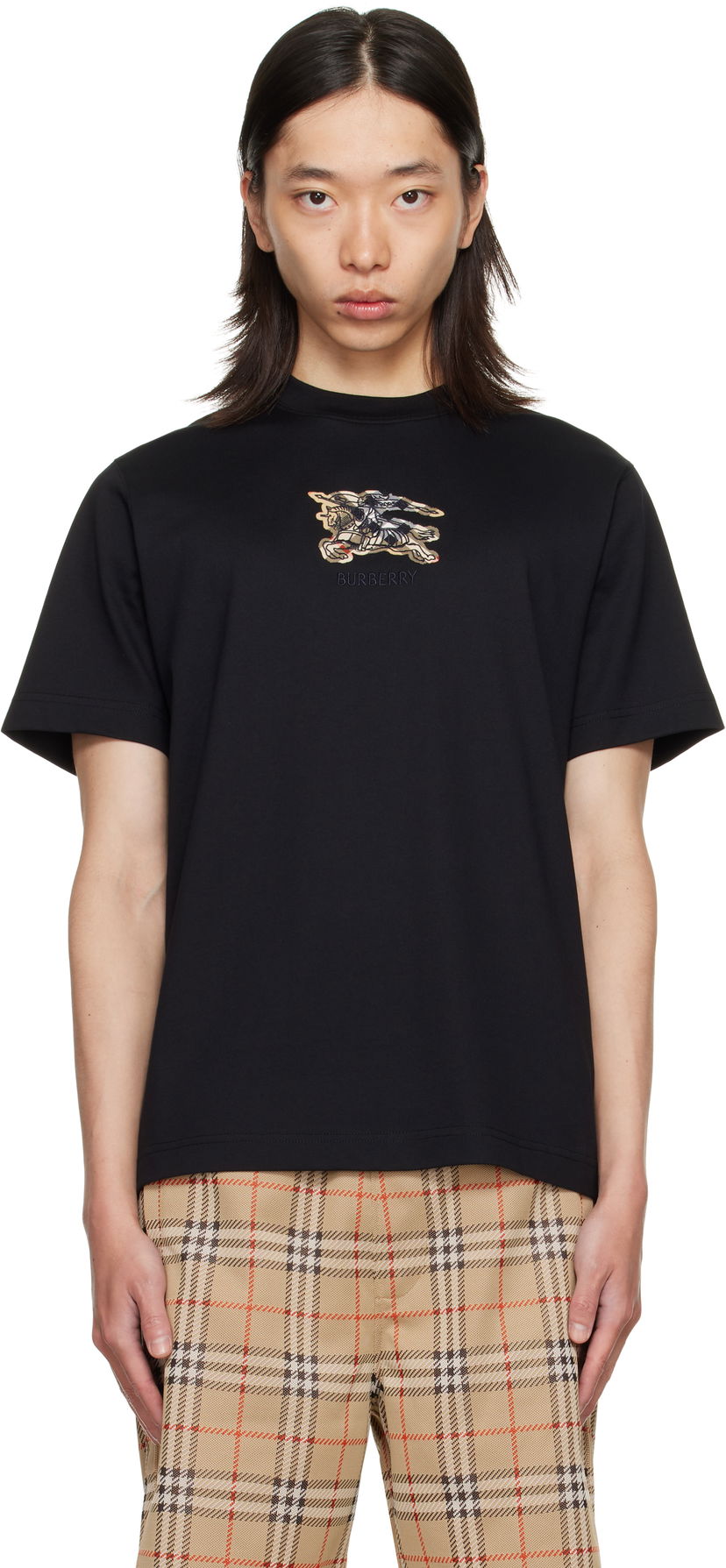 Футболка Burberry Burberry EKD Check Cotton T-Shirt чорний | 8116169