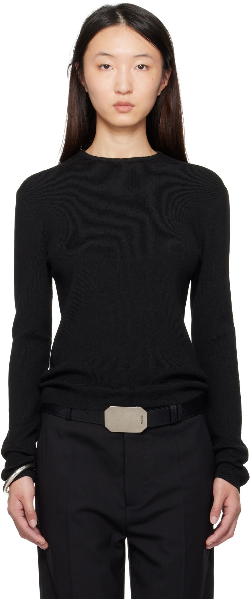 Футболка Fear of God Fear of God ESSENTIALS Soft Rib Long Sleeve T-Shirt чорний | 192SP257800FW