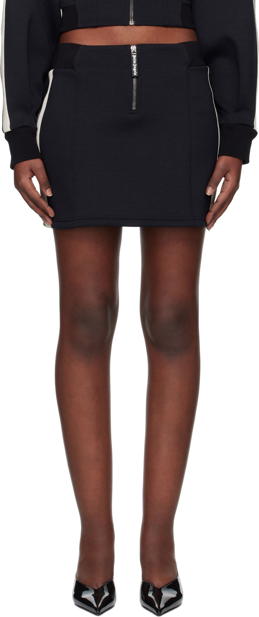 Спідниця Palm Angels Palm Angels Neoprene Track Miniskirt чорний | PWCC086S25FAB0011003