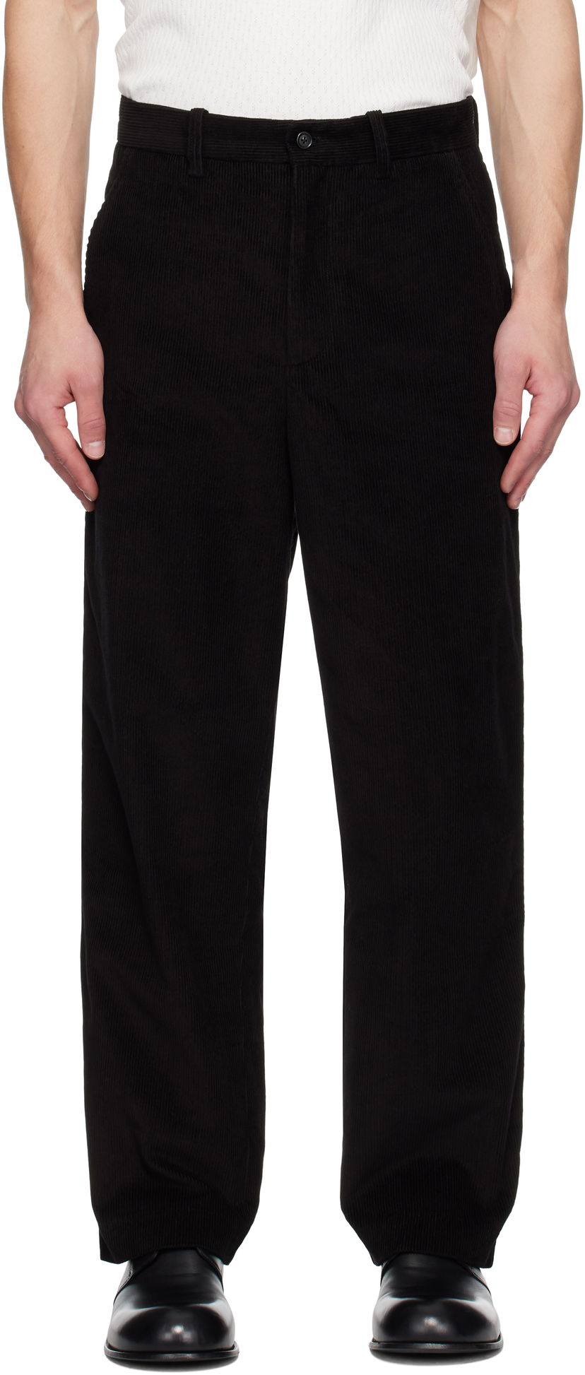Штани карго Bode Bandstand Standard Corduroy Trousers чорний | MRF24BT022