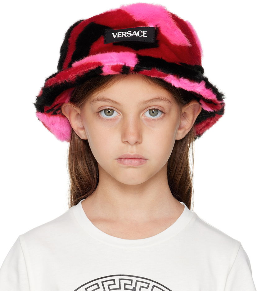 Капелюх Versace Kids 'La Greca' Faux Fur Bucket Hat Різнокольоровий | 1001932_1A05277