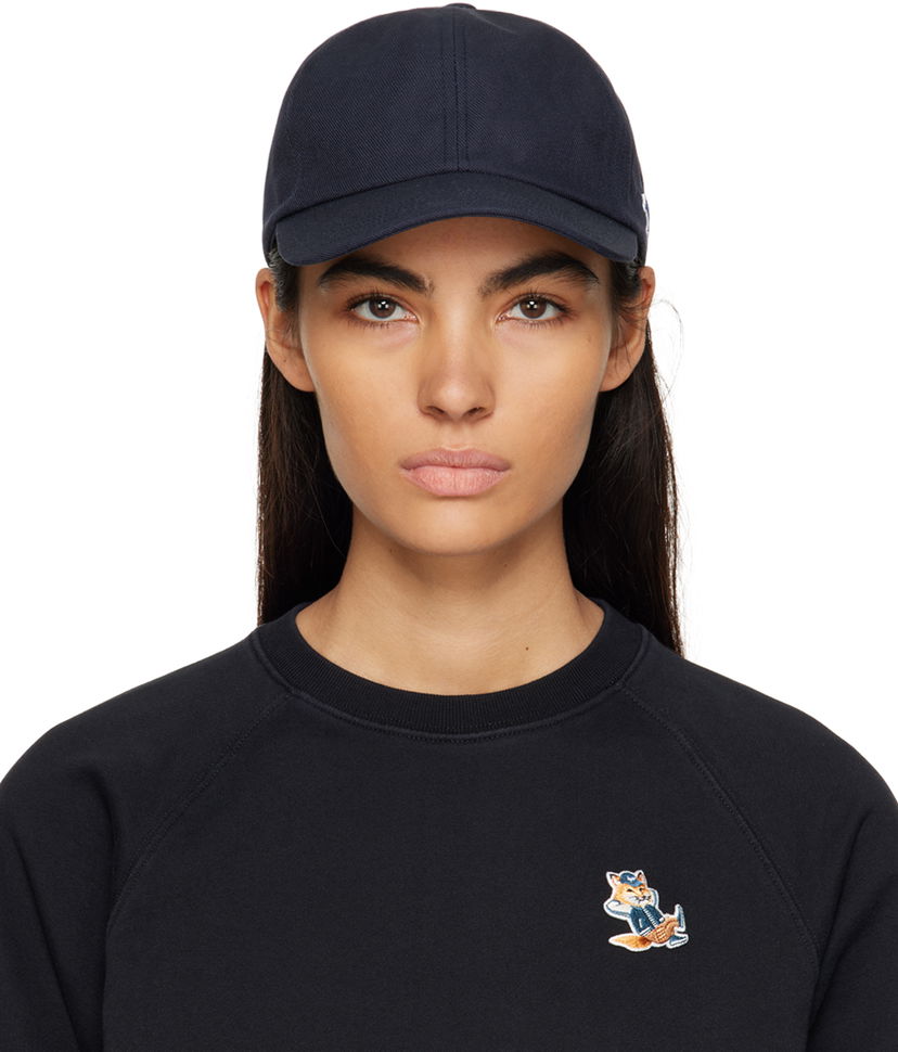 Кепка MAISON KITSUNÉ Tricolor Fox Cap чорний | HU06100WW0007