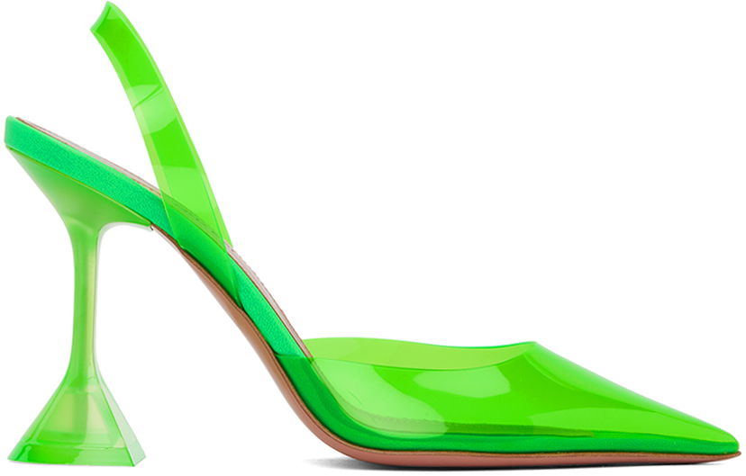 Кросівки та взуття Amina Muaddi Sling Back Heels Зелений | HOLLI GLASS SLING CL PVC