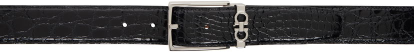 Ремені FERRAGAMO Adjustable Gancini Belt чорний | 754189