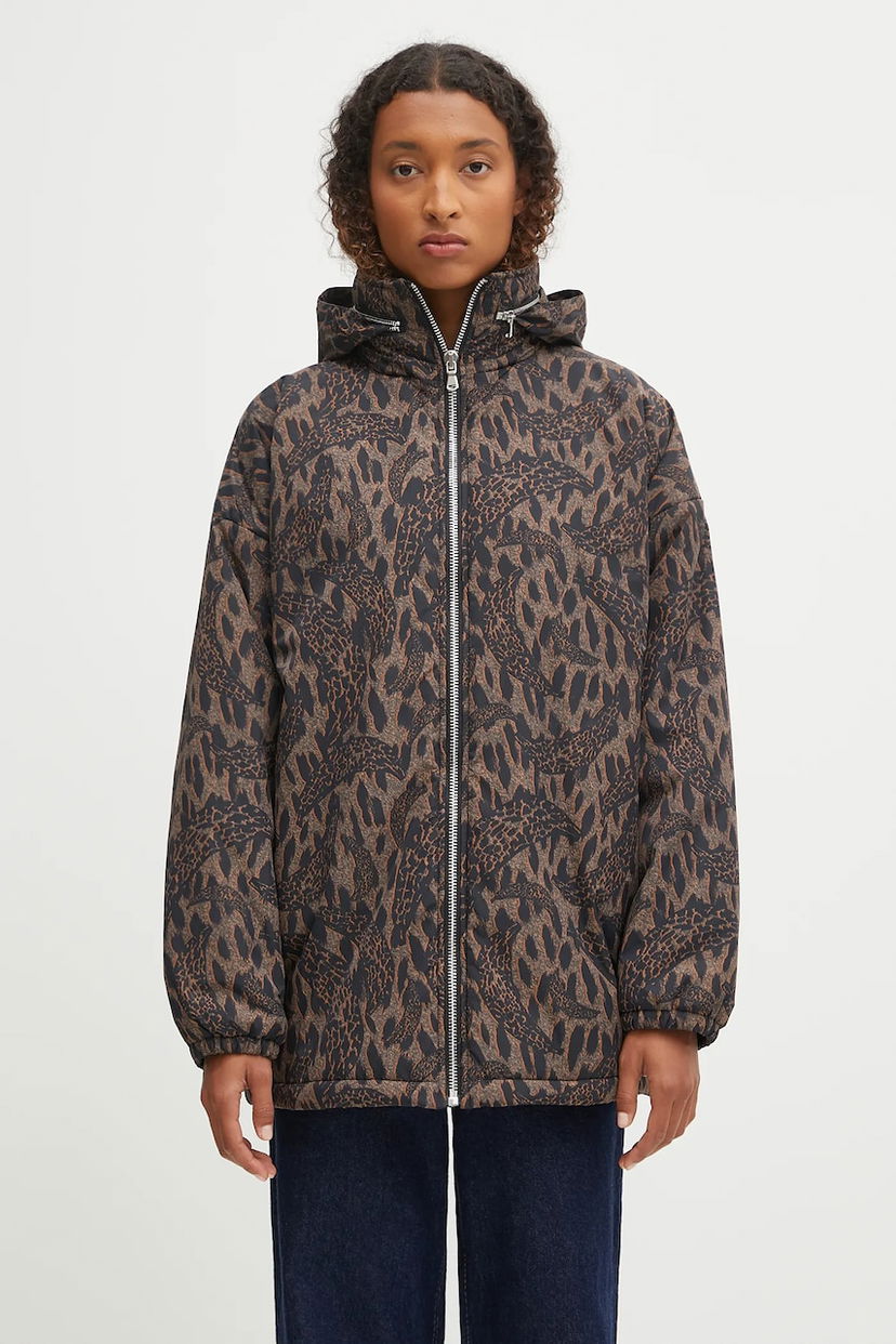 Куртка Fiorucci Fiorucci Banimalier Print Zip-Up Hooded Jacket Коричневий | W02FPOJA440NY01BR01