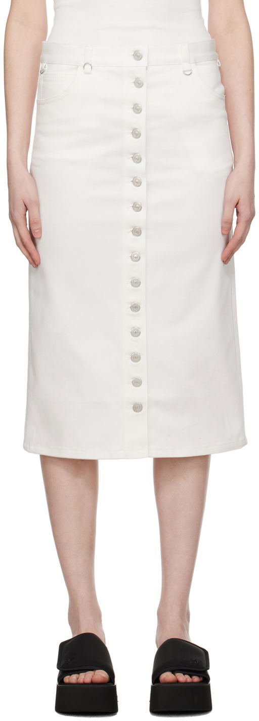 Спідниця Courrèges Courrèges Multiflex Denim Button-Front Skirt білий | 124DJU155DE0022