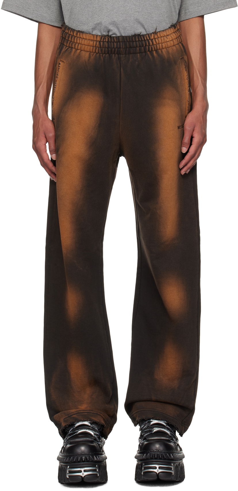 Спортивні штани We11done Washed Logo Sweatpants Коричневий | WD-TA3-24-701-U-BK