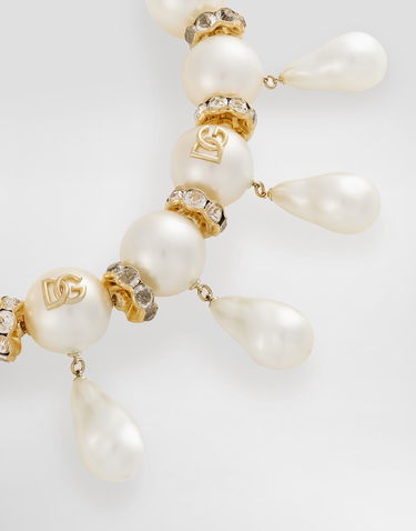 Кольє Dolce & Gabbana Maxi-necklace With Spheres, Teardrop Accents And Dg Logo Різнокольоровий | WNR2E3W1111W0111, 2
