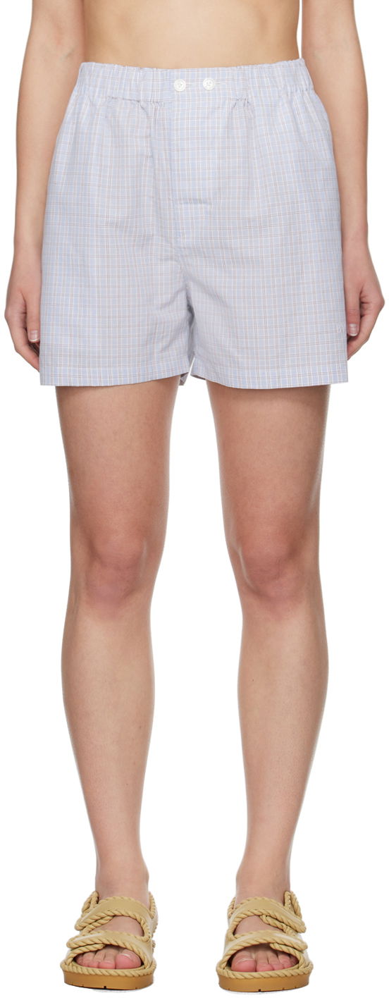 Шорти Bottega Veneta Checked Shorts Синій | 770254 V3ZB0