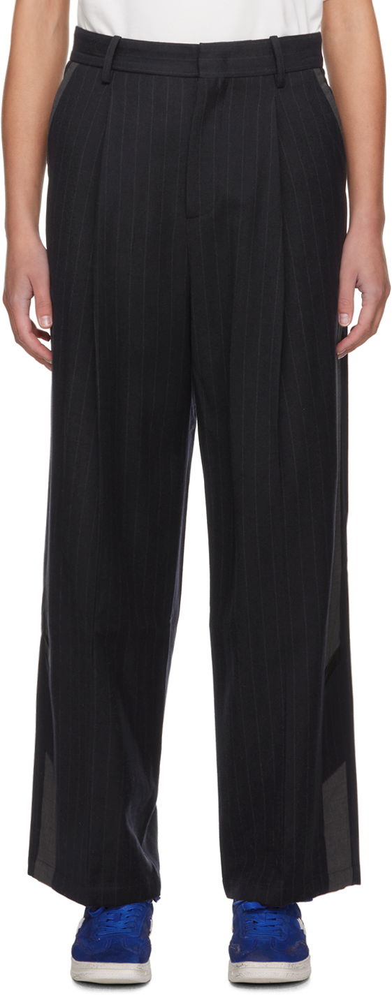 Штани ADER ERROR Pinstripe Wide-Leg Trousers чорний | BMADFWSA0203NV