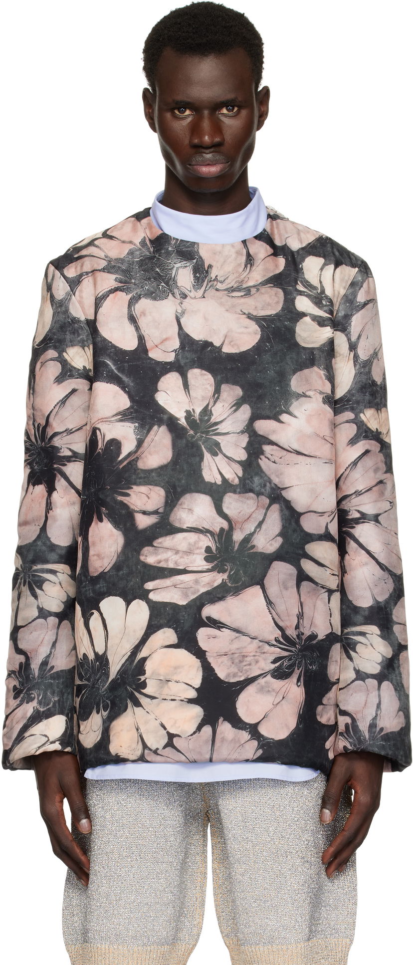Cветр Dries Van Noten Dries Van Noten Silk Floral-Print Long Sleeve Top Рожевий | 251-020746-1202