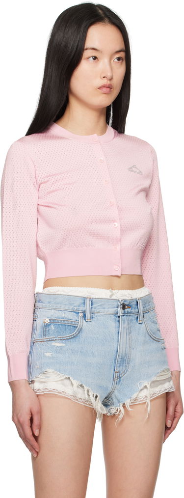 Cветр Alexander Wang alexanderwang.t Cropped Athletic Mesh Cardigan Рожевий | 4KC2253016, 1