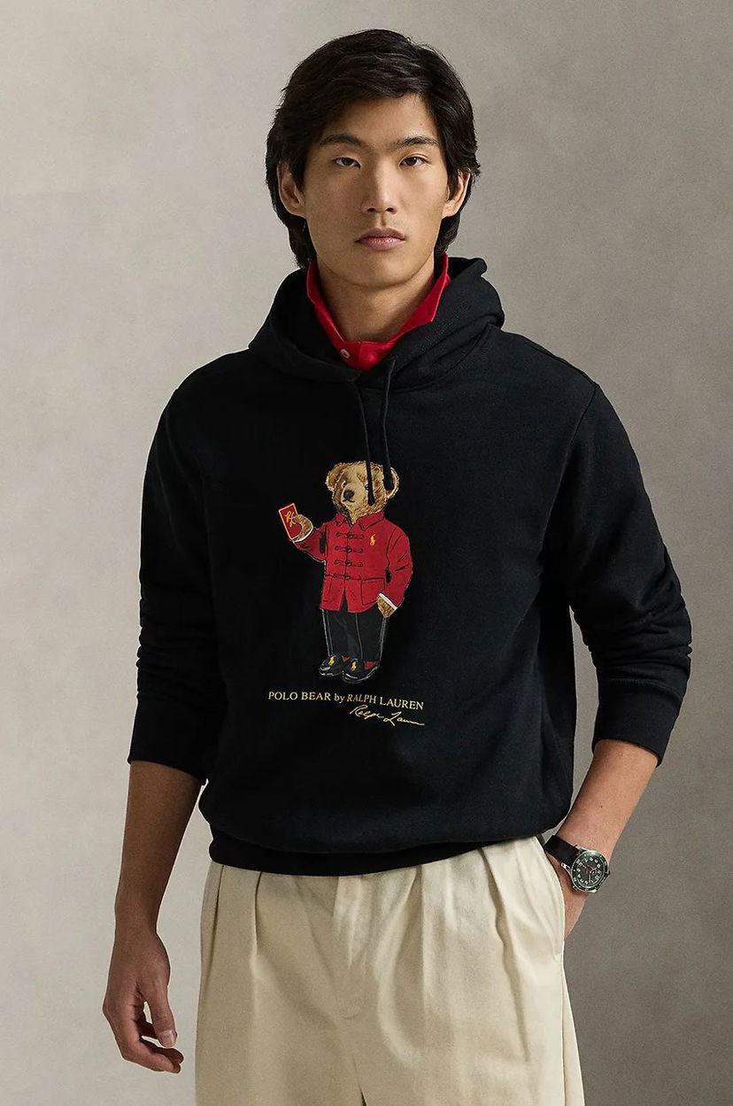 Світшоти Polo by Ralph Lauren Black Hoodie With Bear Print чорний | 710962139