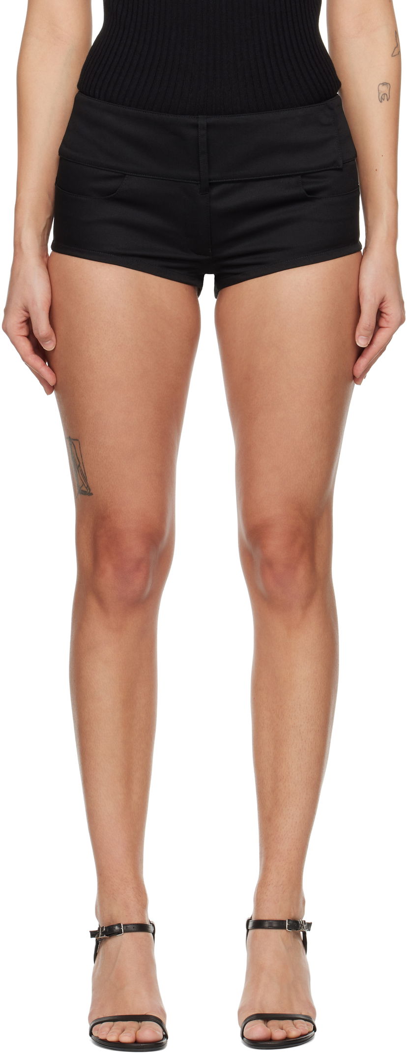 Шорти Courrèges Courrèges Belted Mini Shorts чорний | 125CSH048PL0178
