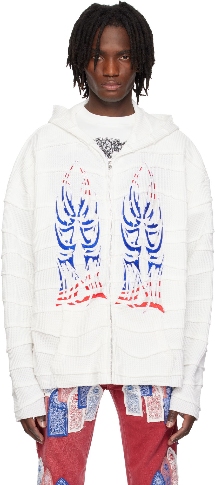 Світшоти Who Decides War Who Decides War Winged Glory Wavelength Zip-Up Hoodie білий | 1110260001SS25