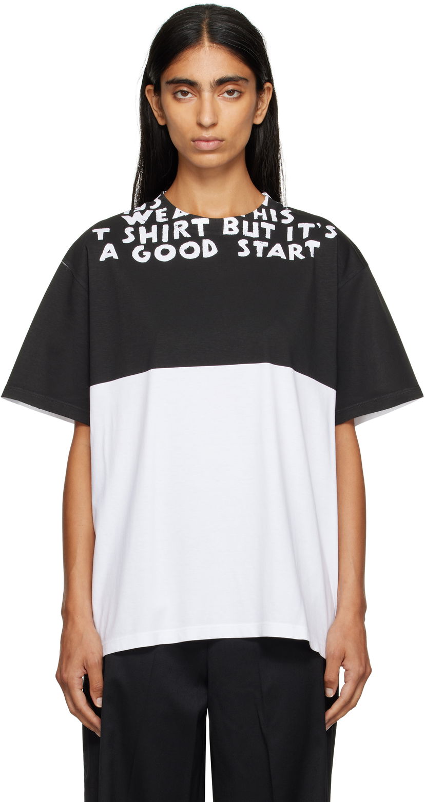 Футболка Maison Margiela MM6 Maison Margiela Two-Tone T-Shirt білий | SH2GC0033 M20048