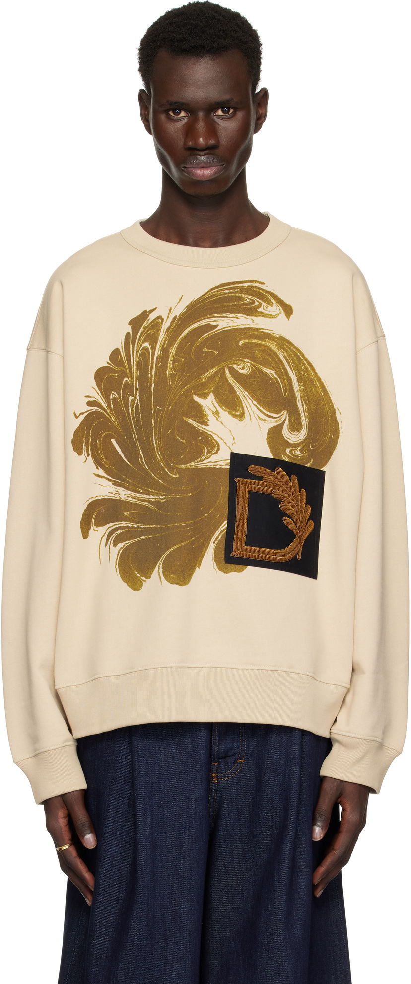 Світшоти Dries Van Noten Dries Van Noten Appliqué Sweatshirt бежевий | 251-021166-1610