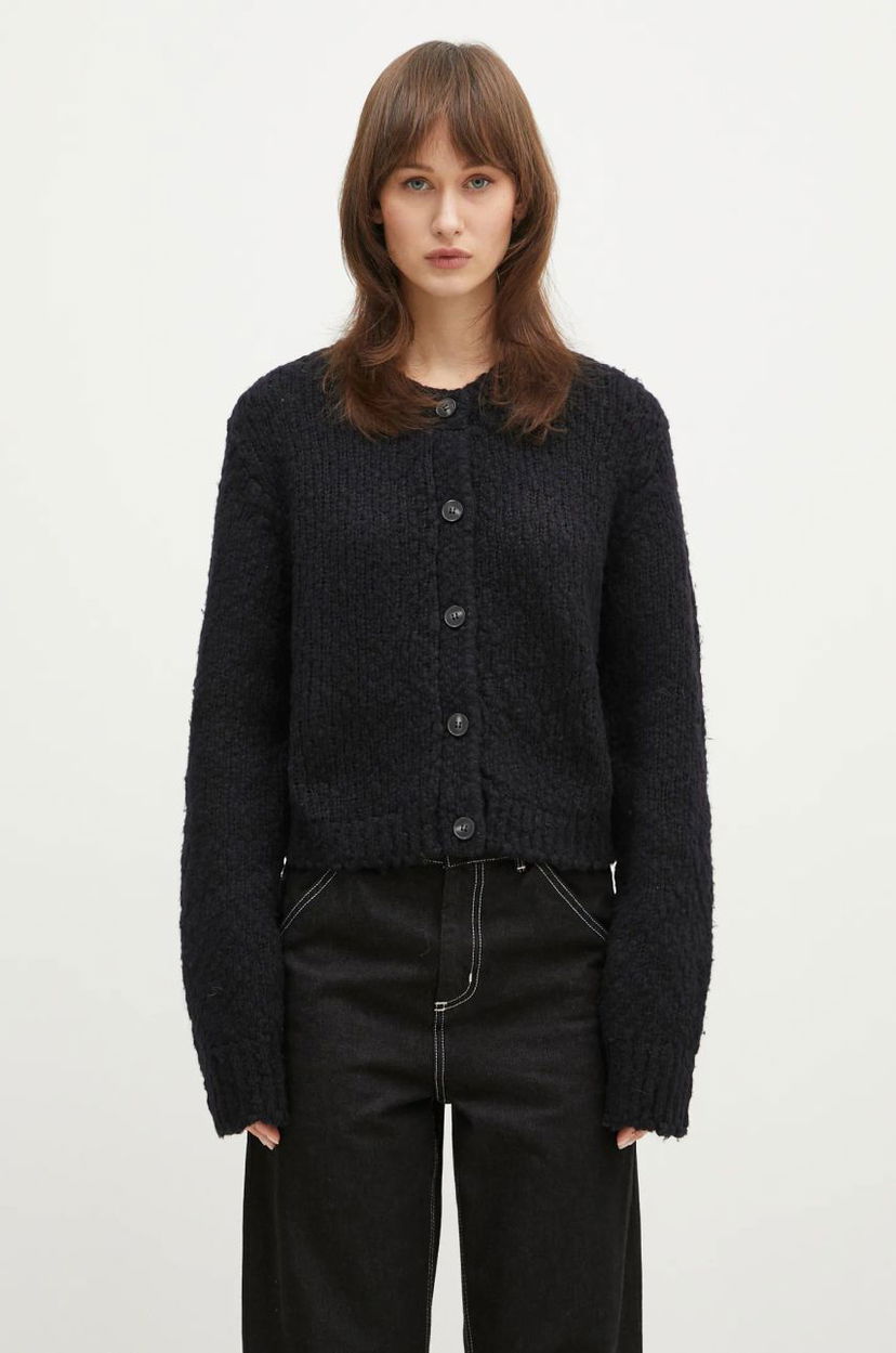 Cветр Samsoe Samsoe Samsoe Samsoe Sameryem Wool Cardigan чорний | F24400084