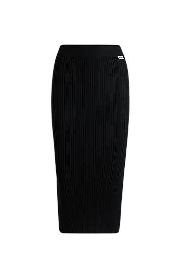 Спідниця BOSS Women's Irregular-Rib Crepe Midi Tube Skirt чорний | 50514292