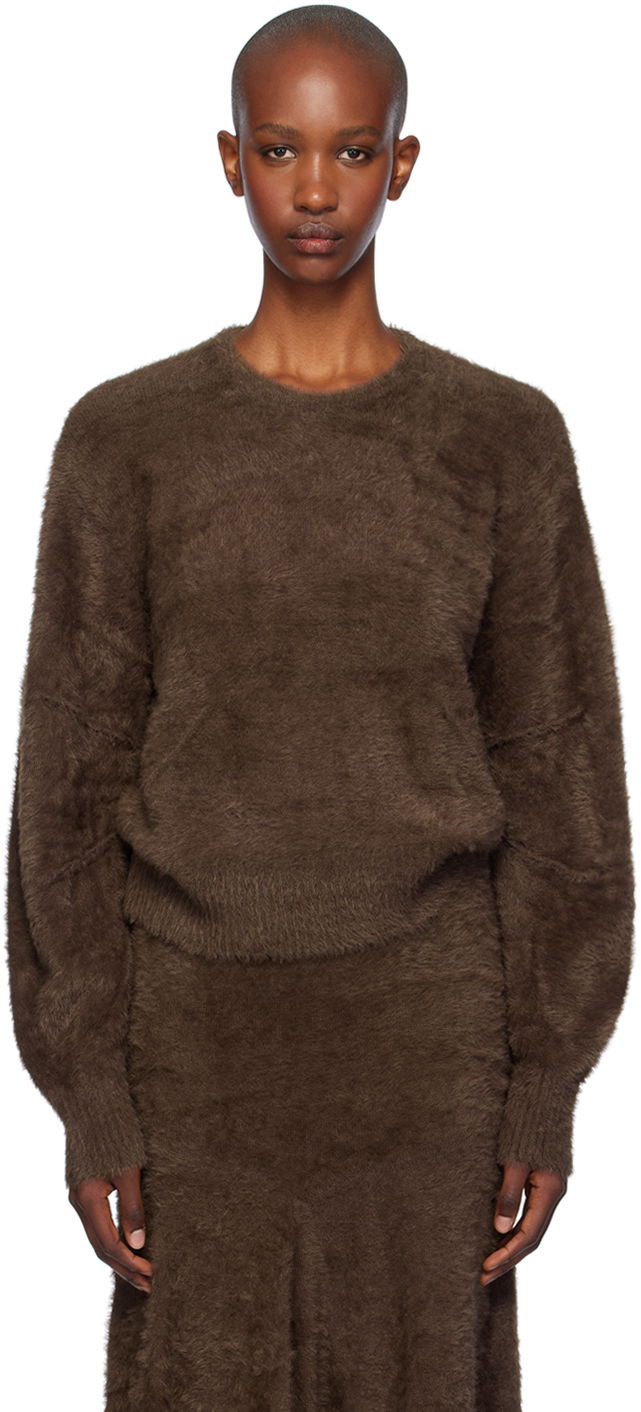 Cветр Helmut Lang Helmut Lang Eyelash Apex Women's Sweater Коричневий | O06HW707