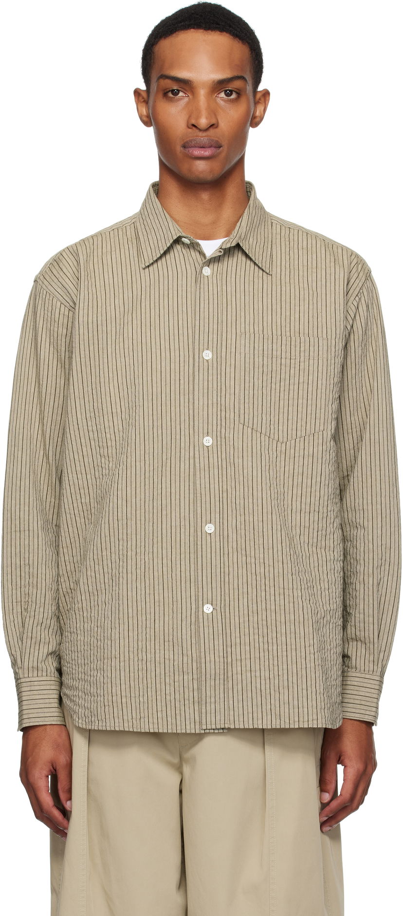 Сорочка NORSE PROJECTS Norse Projects Oversized Striped Shirt бежевий | N40-0828