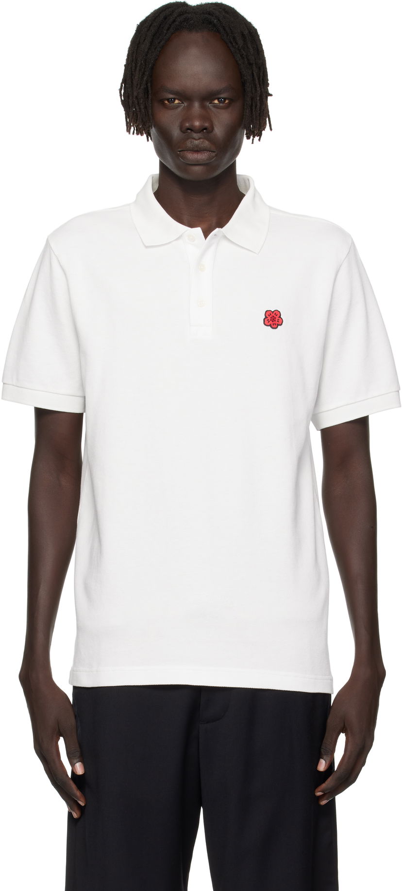 Сорочка поло KENZO Kenzo Paris 'Boke Flower' Slim Fit Polo білий | FF65PO1534PU