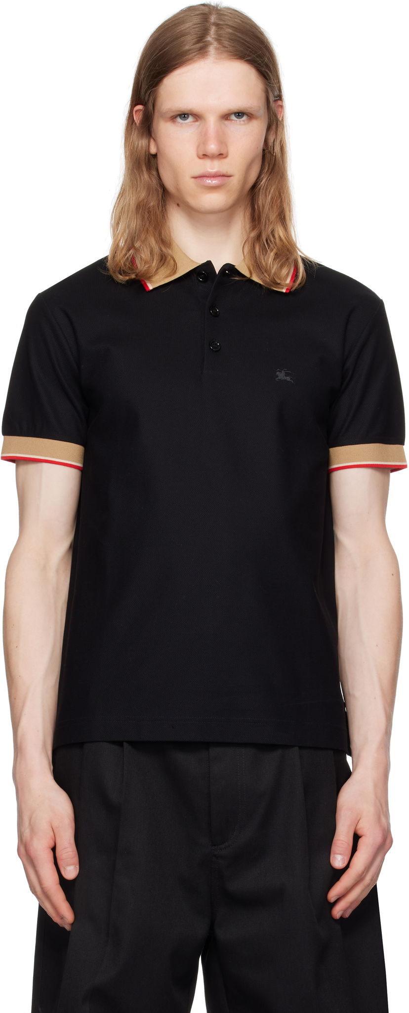 Сорочка поло Burberry Burberry Logo Collar Polo чорний | 8110934