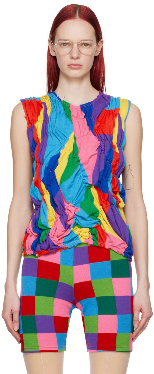 Безрукавка Comme des Garçons Multicolor Ruched Tank Top Різнокольоровий | GM-T025-051