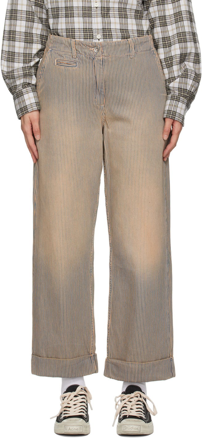 Штани YMC Striped Sailor Trousers бежевий | Q4WAC