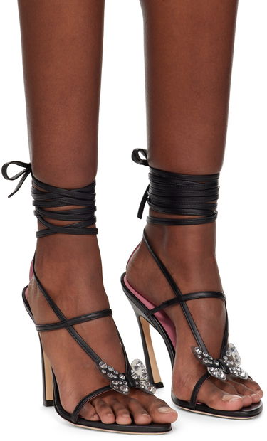Аксесуари Blumarine Blumarine Butterfly '105 Crystal-Embellished Heeled Sandals чорний | 6A4531PX50722222, 3