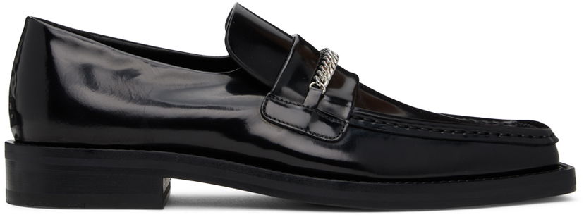 Кросівки та взуття Martine Rose Martine Rose Square Toe Loafers with Chain чорний | CMR-1026LHM