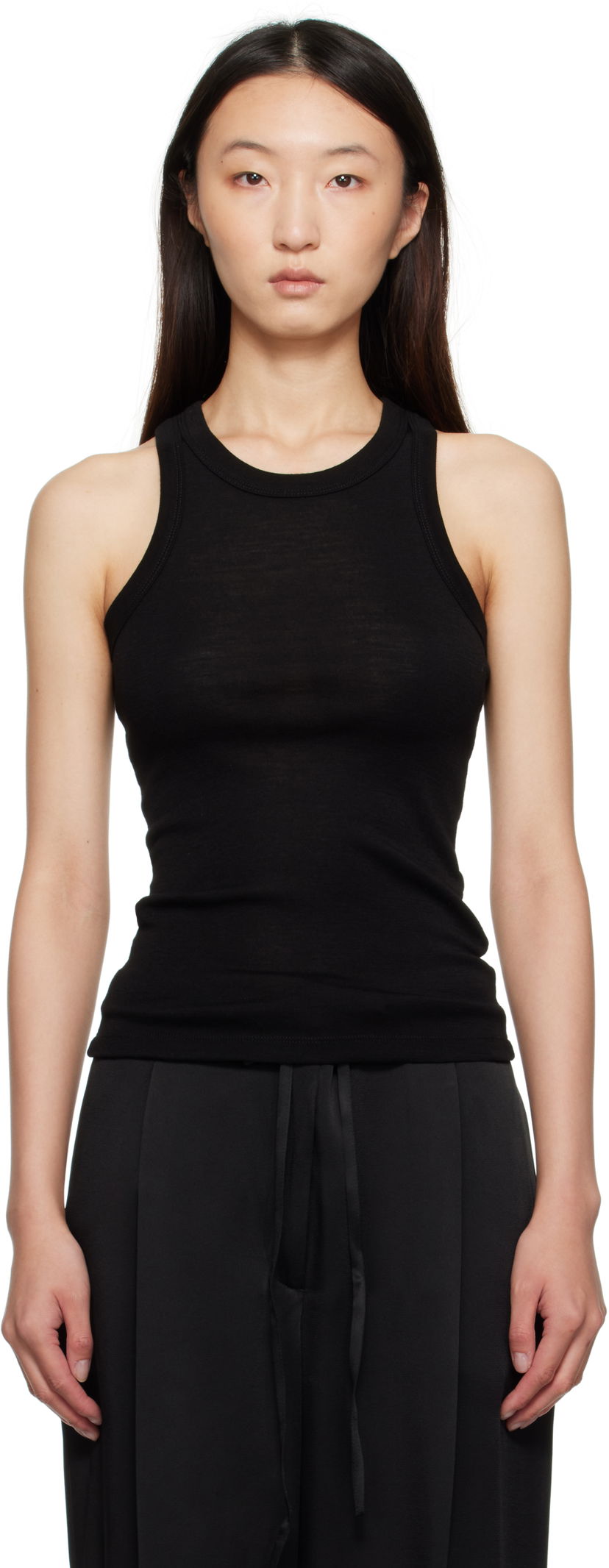 Безрукавка Róhe Róhe Racerback Merino Jersey Tank Top чорний | 416-20-219