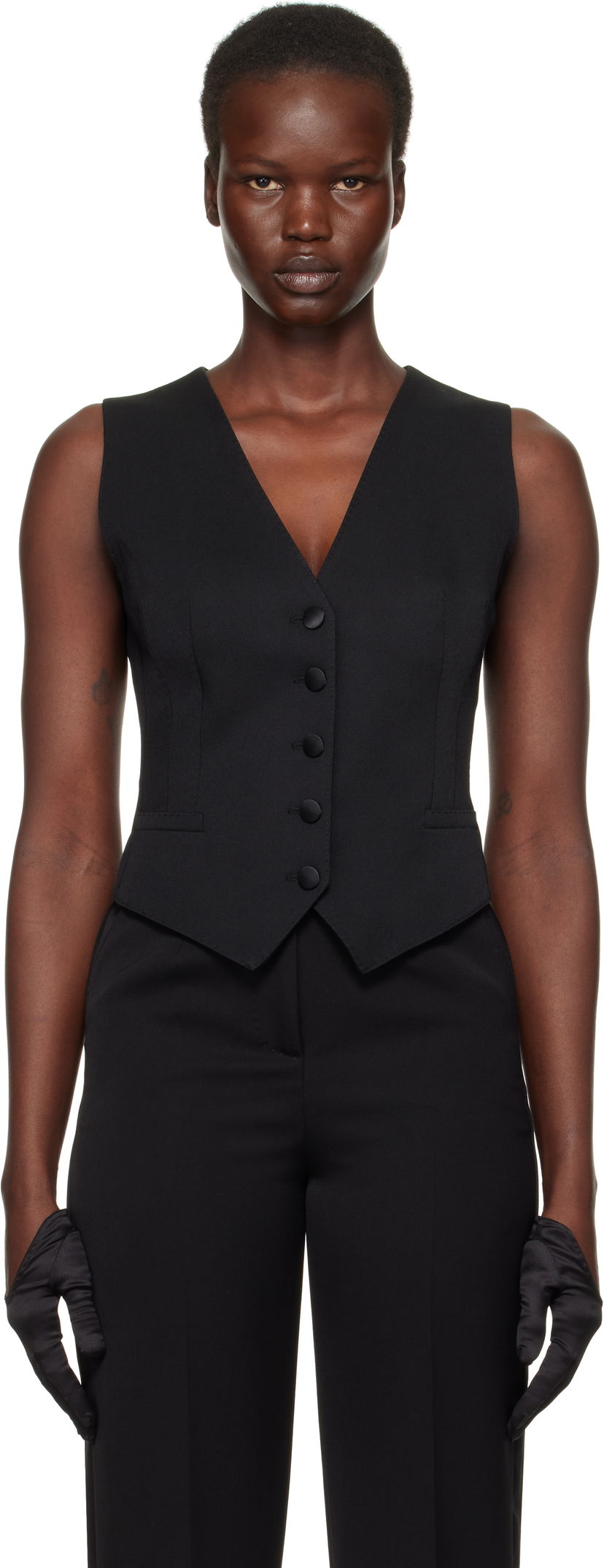 Жилет Dolce & Gabbana Gabardine Wool Vest чорний | F791MT FU28J