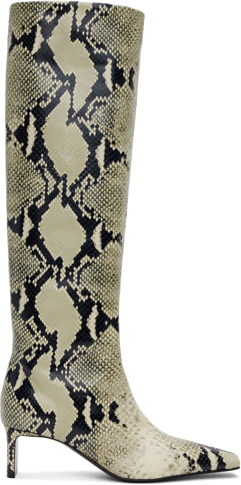 Кросівки та взуття Khaite Snakeskin Patterned Knee-High Boots бежевий | F1099-803