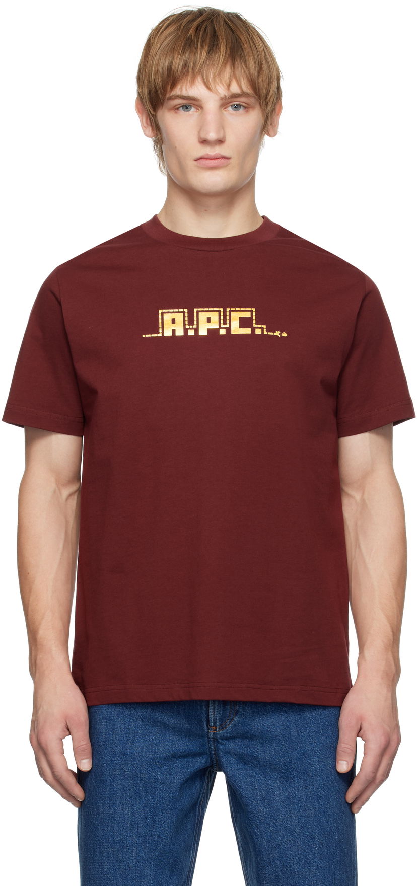 Футболка A.P.C. Graphic Print Cotton T-Shirt Бордовий | COHBW-M26502