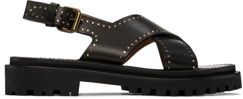 Догляд за взуттям ISABEL MARANT Isabel Marant Baem Studded Leather Platform Sandals чорний | 24PSD0127FA-B1B19S