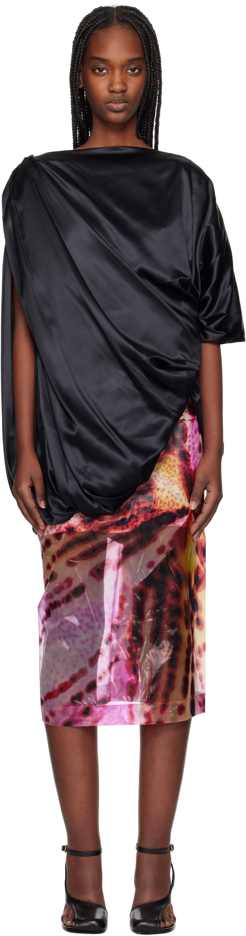 Спідниця Dries Van Noten Dries Van Noten Silk Draped Blouse Різнокольоровий | 251-010738-1032