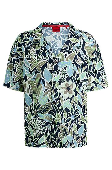 Сорочка BOSS Relaxed Fit Floral Print Beach Shirt темно-синій | 50540065