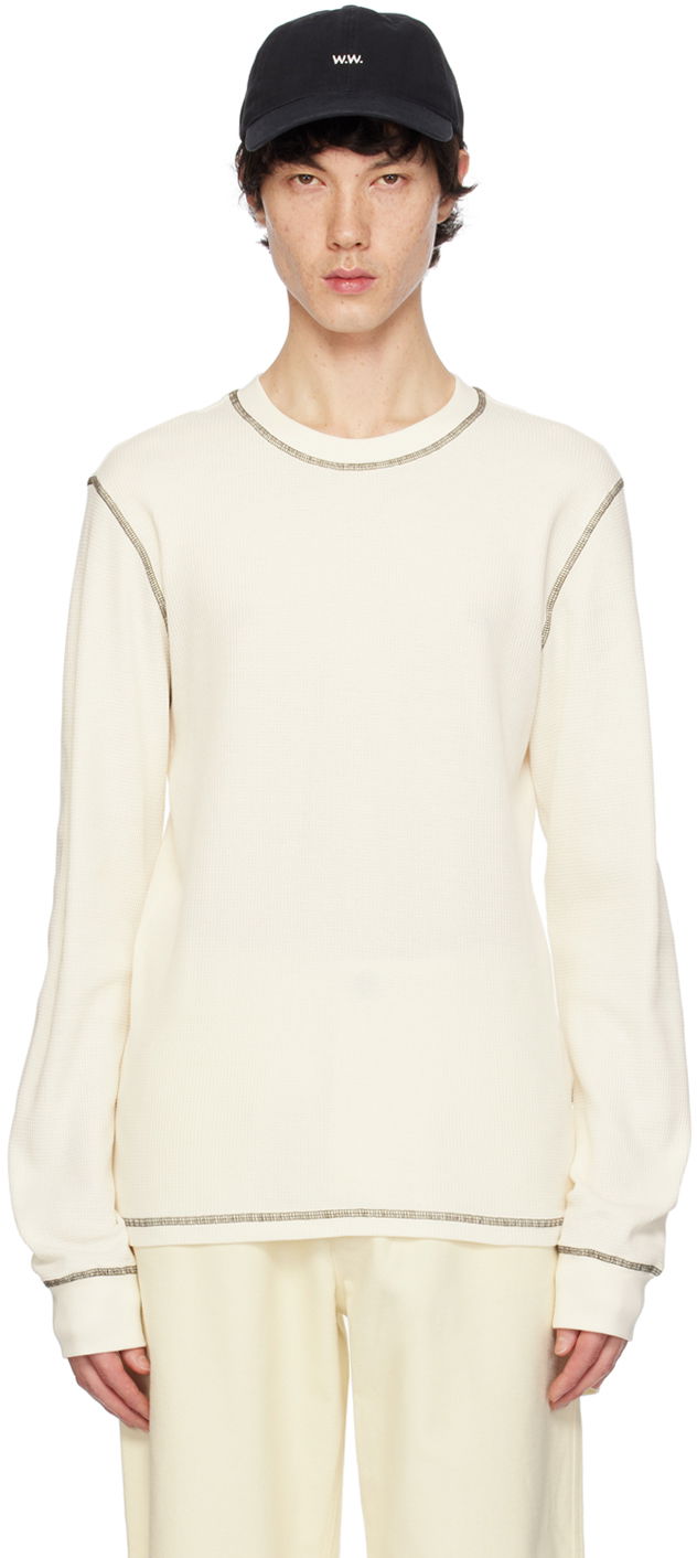 Футболка WOOD WOOD Emil Long Sleeve T-Shirt "Off-White" білий | 12345403-4004