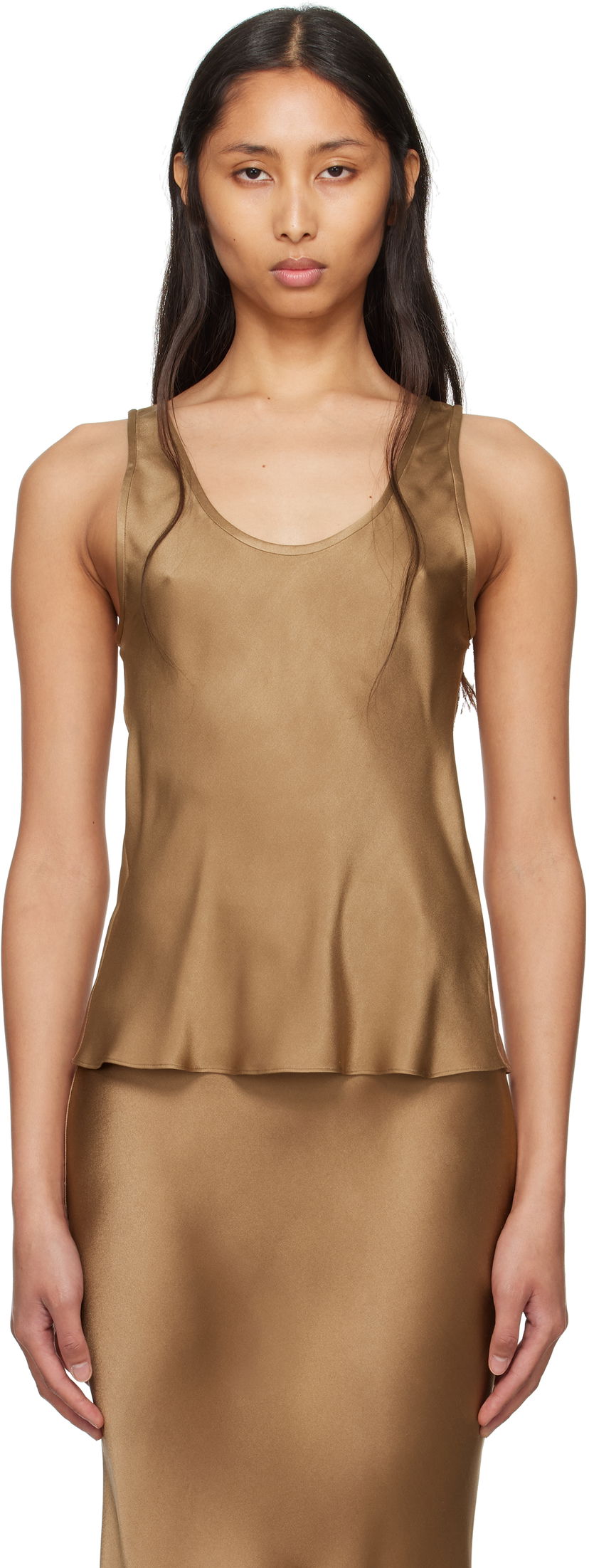 Безрукавка Anine Bing ANINE BING Lea Silk Tank Top Коричневий | A-07-0839-DKG22