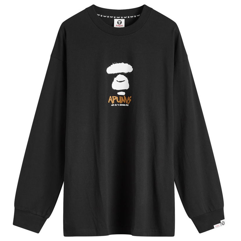 Футболка AAPE by A Bathing Ape AAPE Graffiti Long Sleeve T-Shirt, Size Large чорний | AAPLTM1560XXNBKX