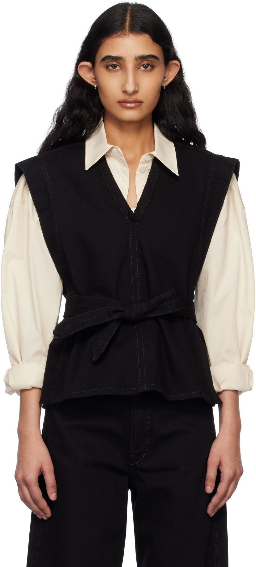 Жилет LEMAIRE Lemaire Chasuble Denim Vest чорний | TO1227 LD1004
