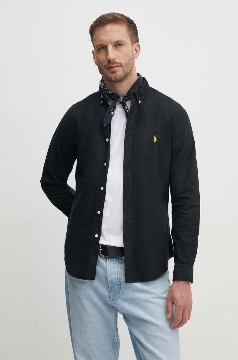 Сорочка Polo by Ralph Lauren Slim Fit Button-Down Collar Shirt чорний | 710767828
