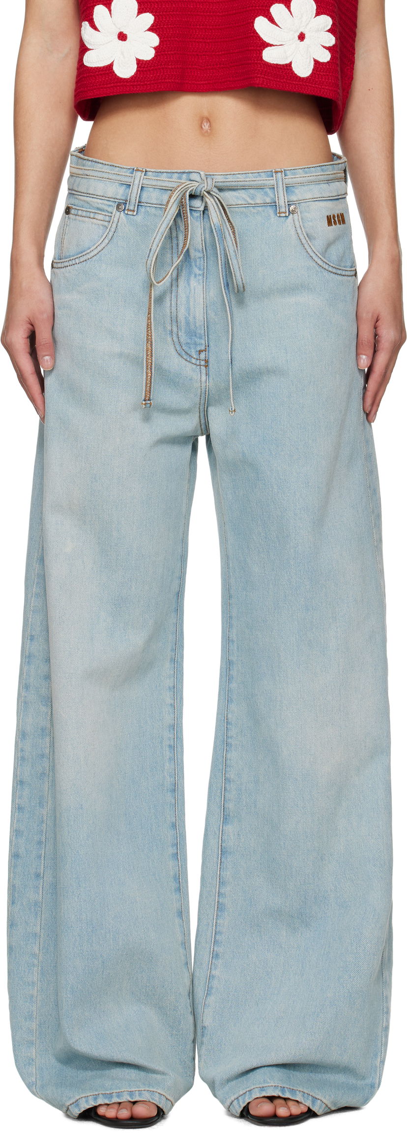 Джинси MSGM MSGM Wide-Leg Jeans Синій | 3841MDP234L 257275