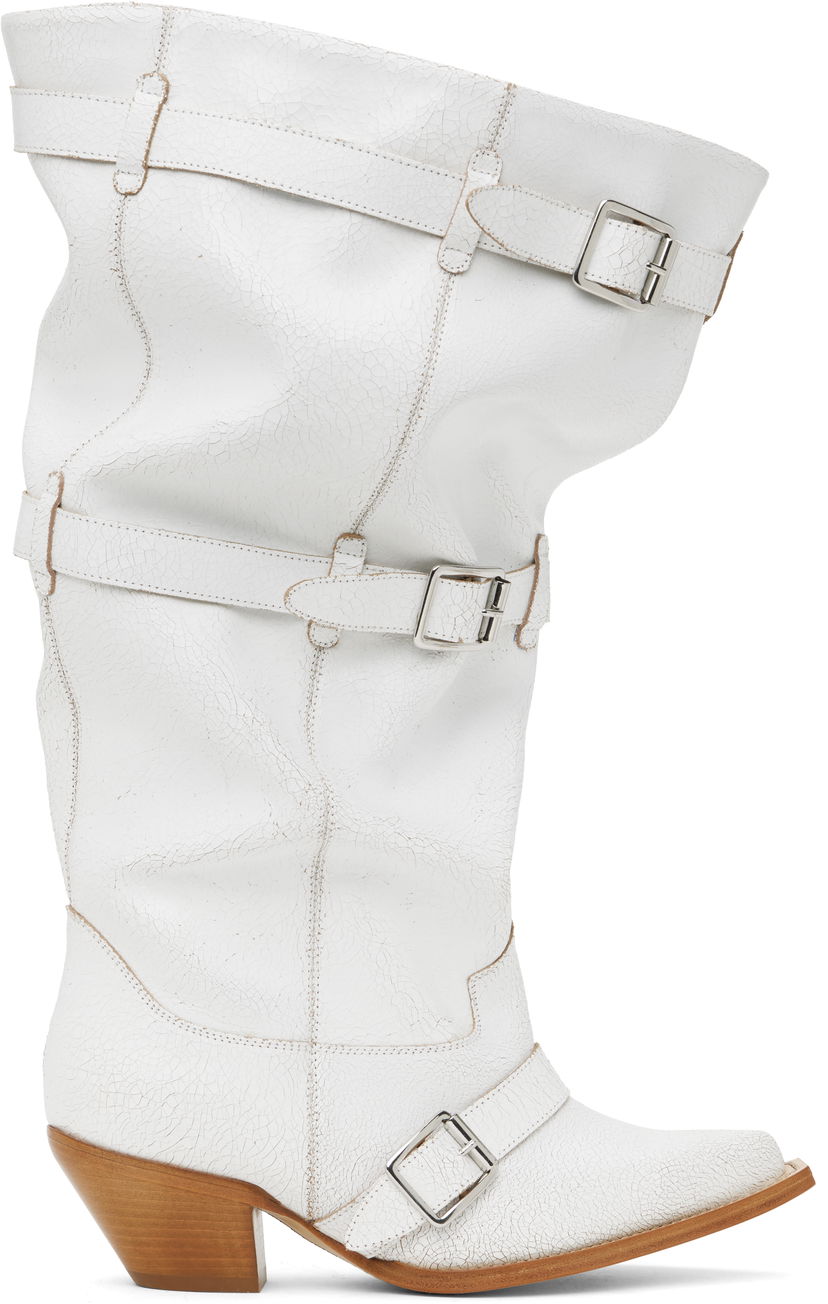 Одяг R13 R13 Buckled Slouch Cowboy Boots білий | R13WS114-S209A